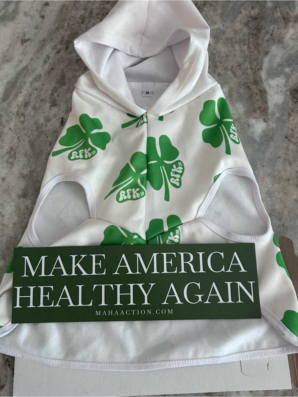 Pet Hoodie Irish clover, RFK And Bumper Magnet Sticker. RFK’s